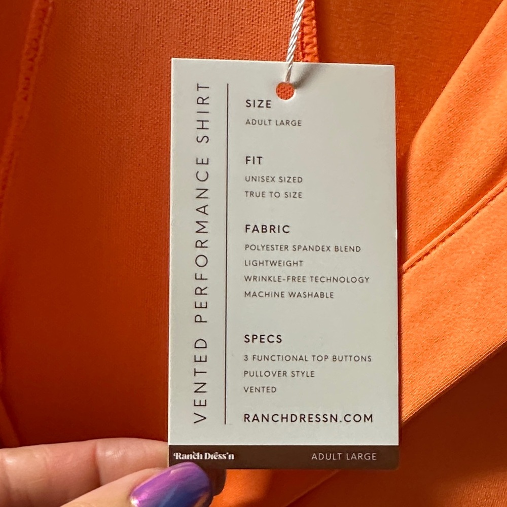 Ranch Dress’n Performance Rodeo shirt Orange (L) - Picture 5 of 11